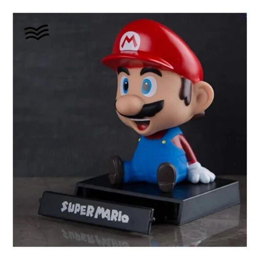 Super Hero Action Figure Limited Edition Bobblehead with Mobile Holder for Car Dashboard (Super Mario)