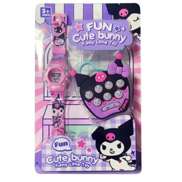 cartoon electronic watch, children’s pocket mini whack-a-mole game machine