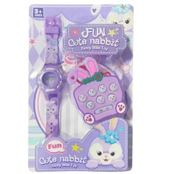 cartoon electronic watch, children’s pocket mini whack-a-mole game machine