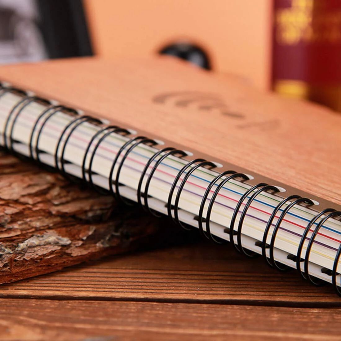 Divided Notes Business Spiral Notebook Bound Notebook Diary Sketchbook Pattern Random