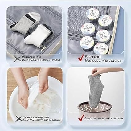 Travel Socks Pair for Men & Women, Disposable Compression Travel Socks Pair, Portable