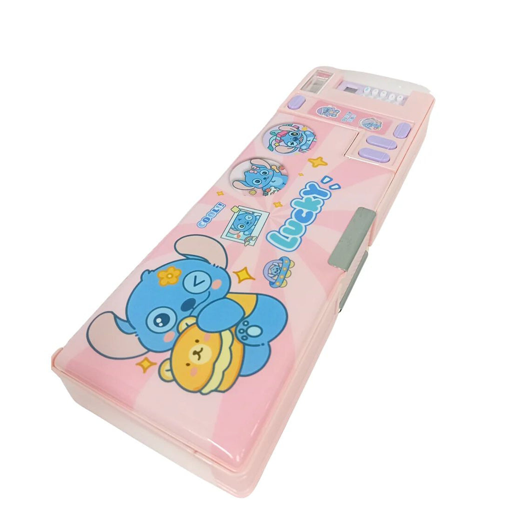 New Durable Space Multifunctional School Pencil Box with Calculator Cute Cartoon Stationary Compass