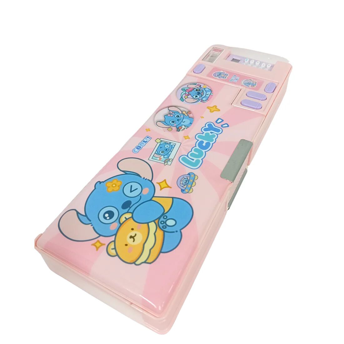 New Durable Space Multifunctional School Pencil Box with Calculator Cute Cartoon Stationary Compass