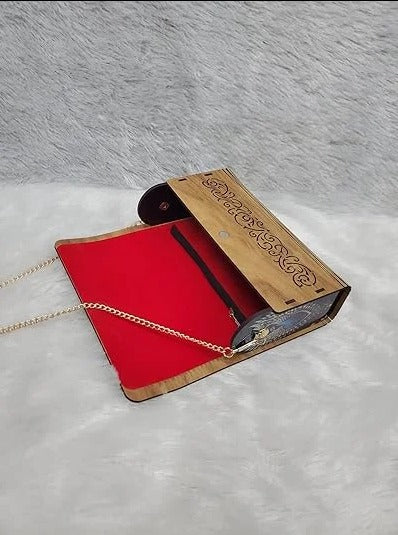Handcrafted wooden purse for women