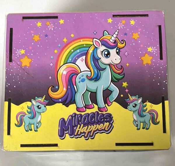 100,000 Money Saving Challenge Box | Reusable Wooden Unicorn Money Bank