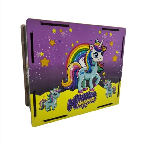 100,000 Money Saving Challenge Box | Reusable Wooden Unicorn Money Bank