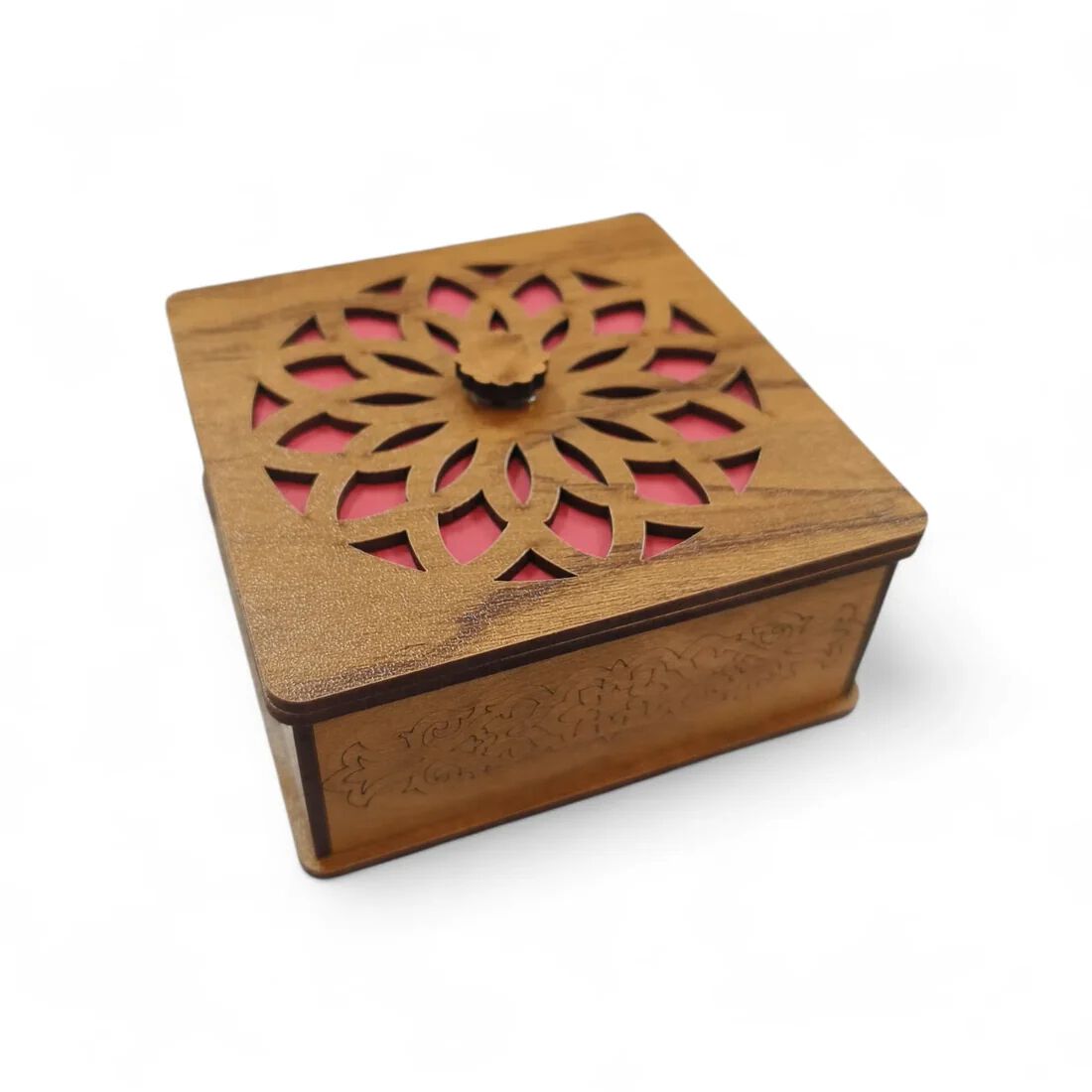 square box DIY MDF decorative empty gift box Gift box hamper for presents L 4 x W 4 x H 2 inches |