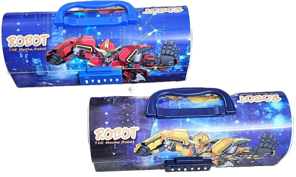 Transformers Theme Suitcase Pencil Case with Combination Password Lock Double Sided Compass
