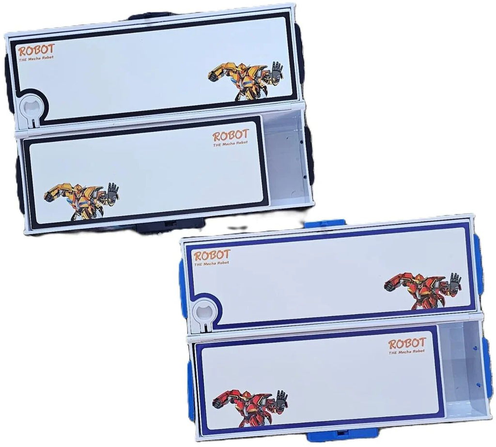 Transformers Theme Suitcase Pencil Case with Combination Password Lock Double Sided Compass