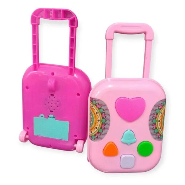 Plastic Rolling Suitcase Luggage Box for Barbie