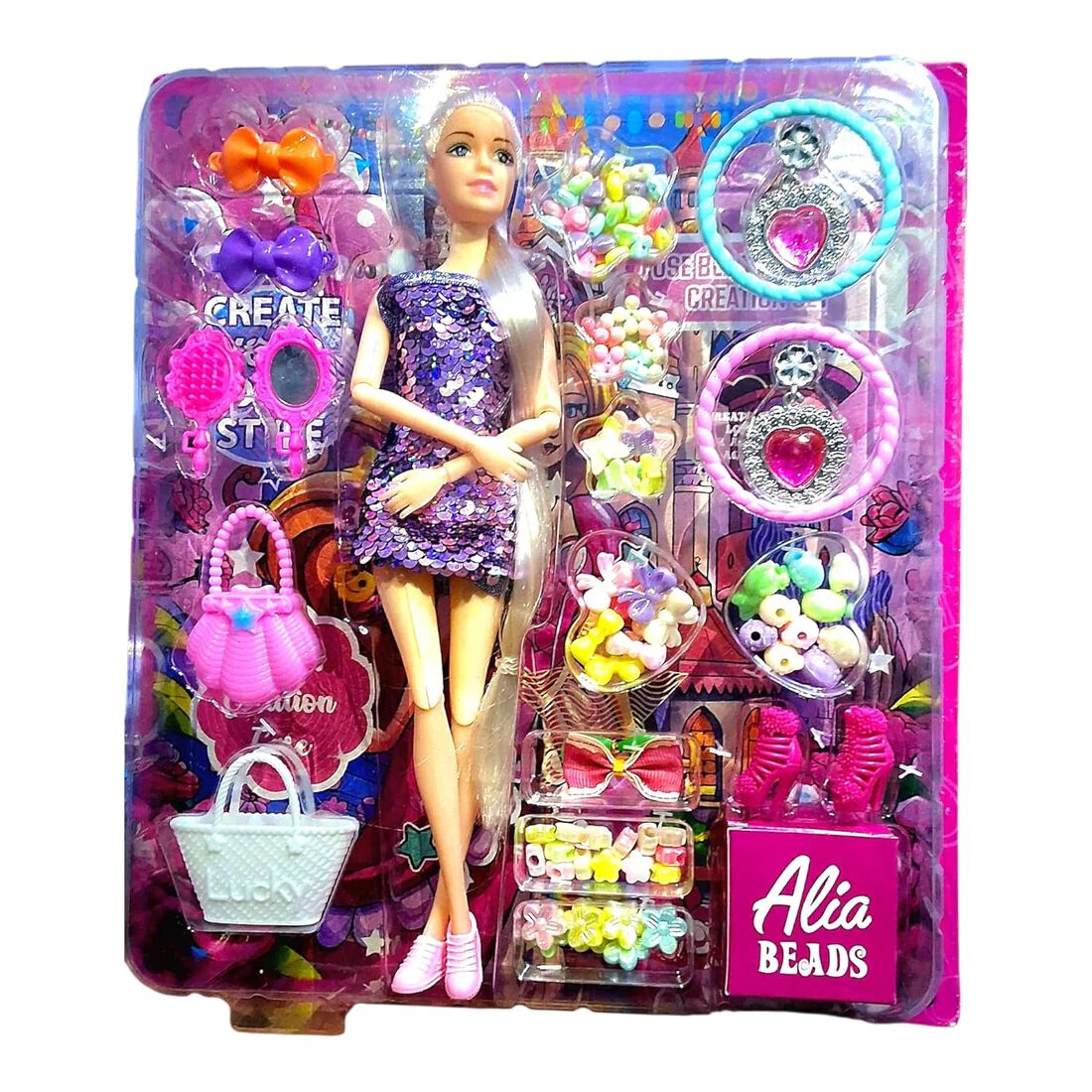 Alia Doll with Colorful Beads Accessory Set