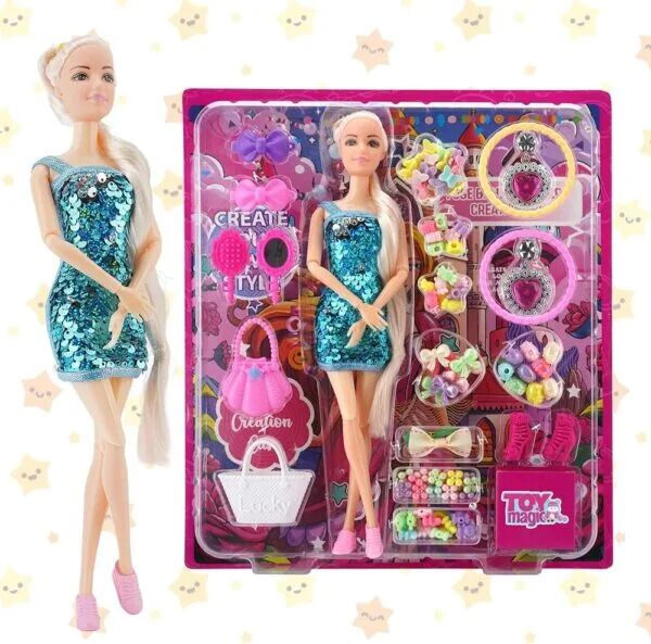 Alia Doll with Colorful Beads Accessory Set
