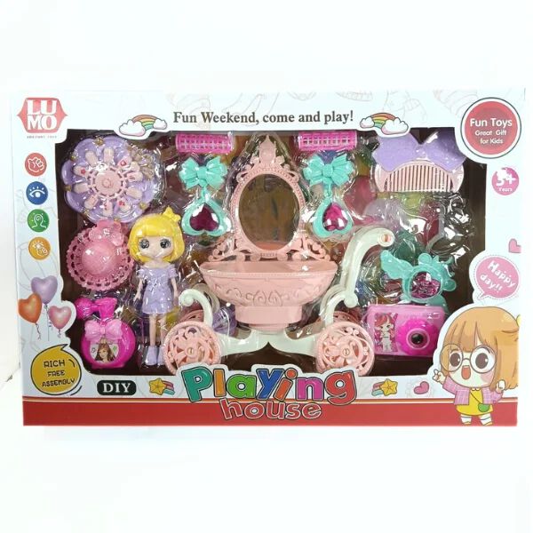 Kids Dollhouse Playset Portable Dollhouse Toy for Girls