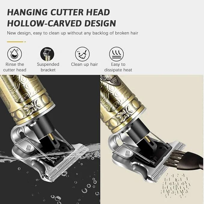 Vintage T9 Trimmer for Men Electric USB Charging Beard Trimmer for Men Wireless Rechargeable