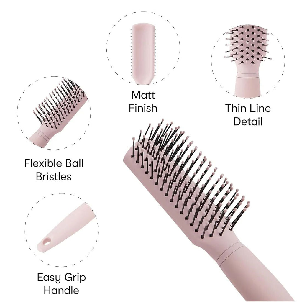 Mini Grooming Flat Hair Brush with Strong & flexible nylon bristles