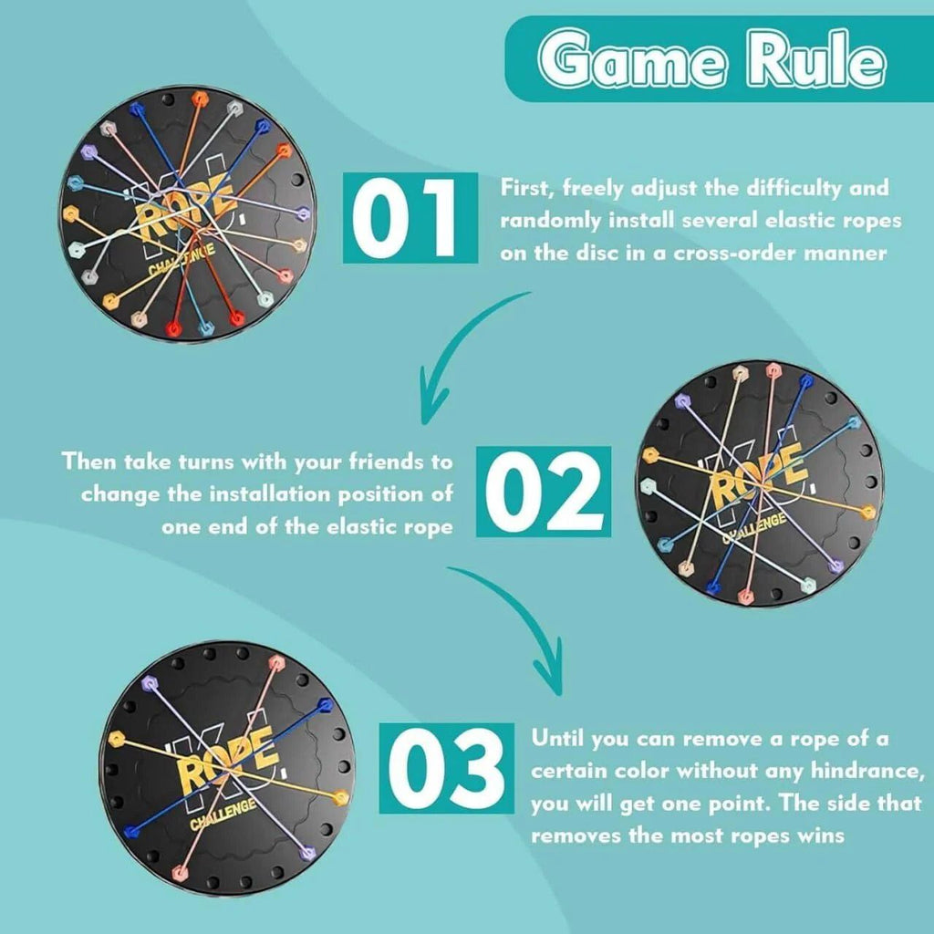 Rope Puzzle Challenge Game for Kids & Adults Brain Teaser Logic Board Toy