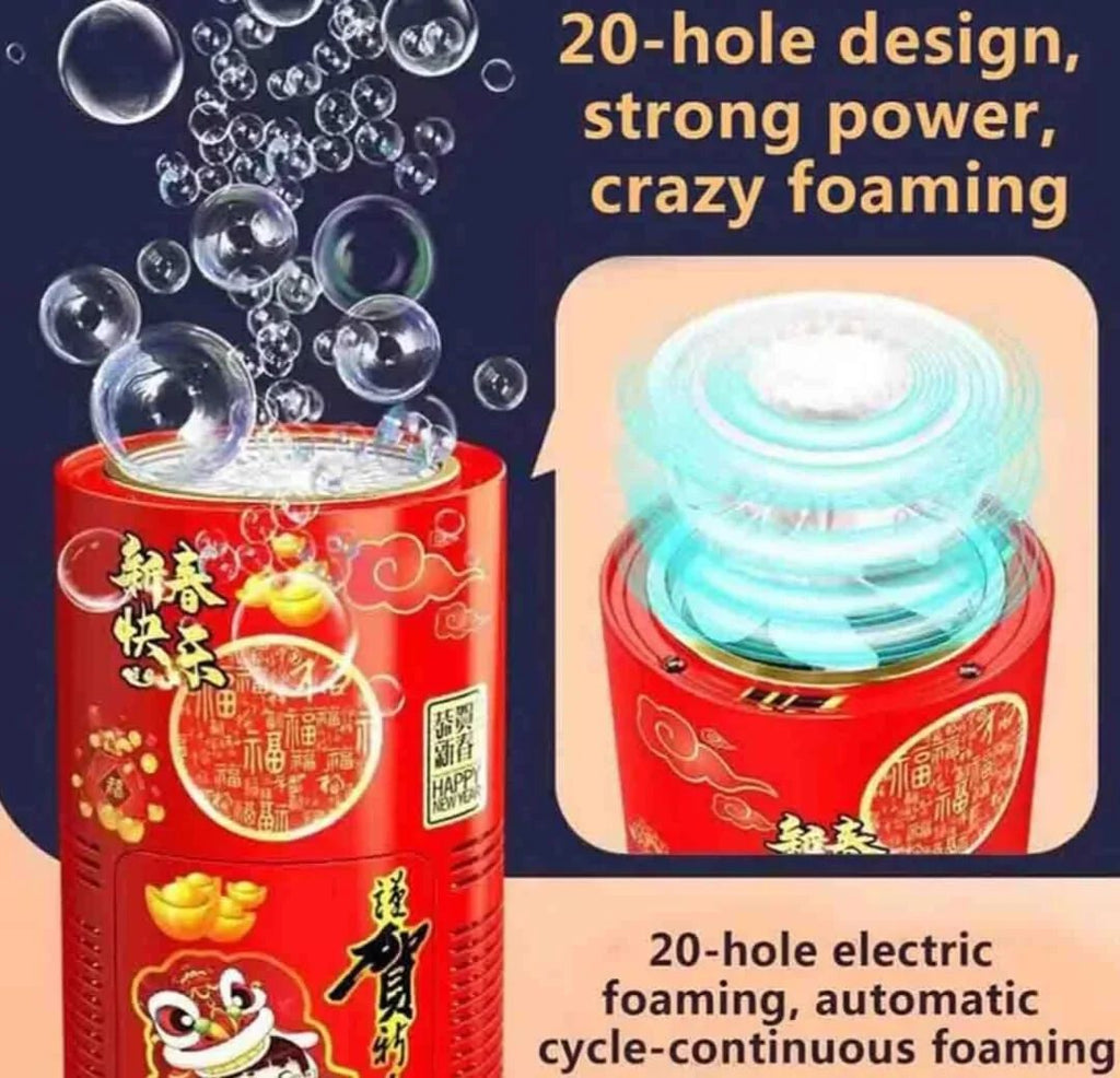 Party Bubble Machine,Portable Bubble Machine Electric Bubble Maker Toy with Light & Music