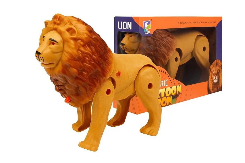 Battery Operated Lion with Light Sound & Walk, Funny Electric Lion Cartoon Toy