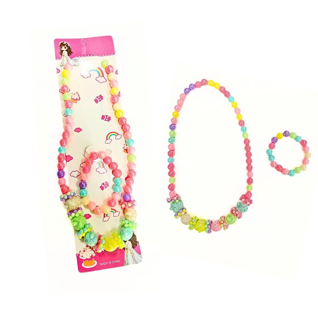 Pearl Pendant Necklace Bracelet (2 Pc Set)