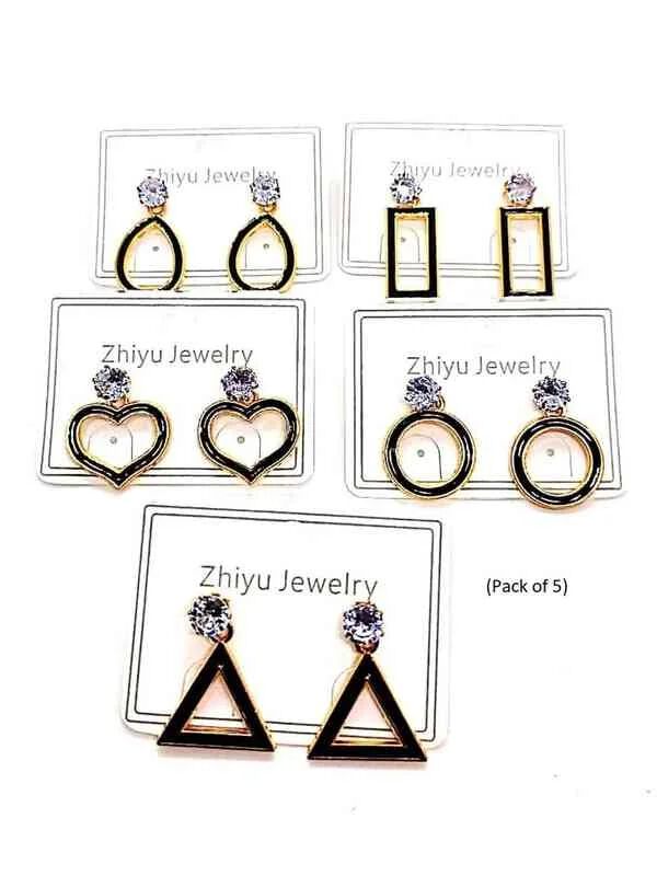 Stone Geometric Earrings For Women Random Design