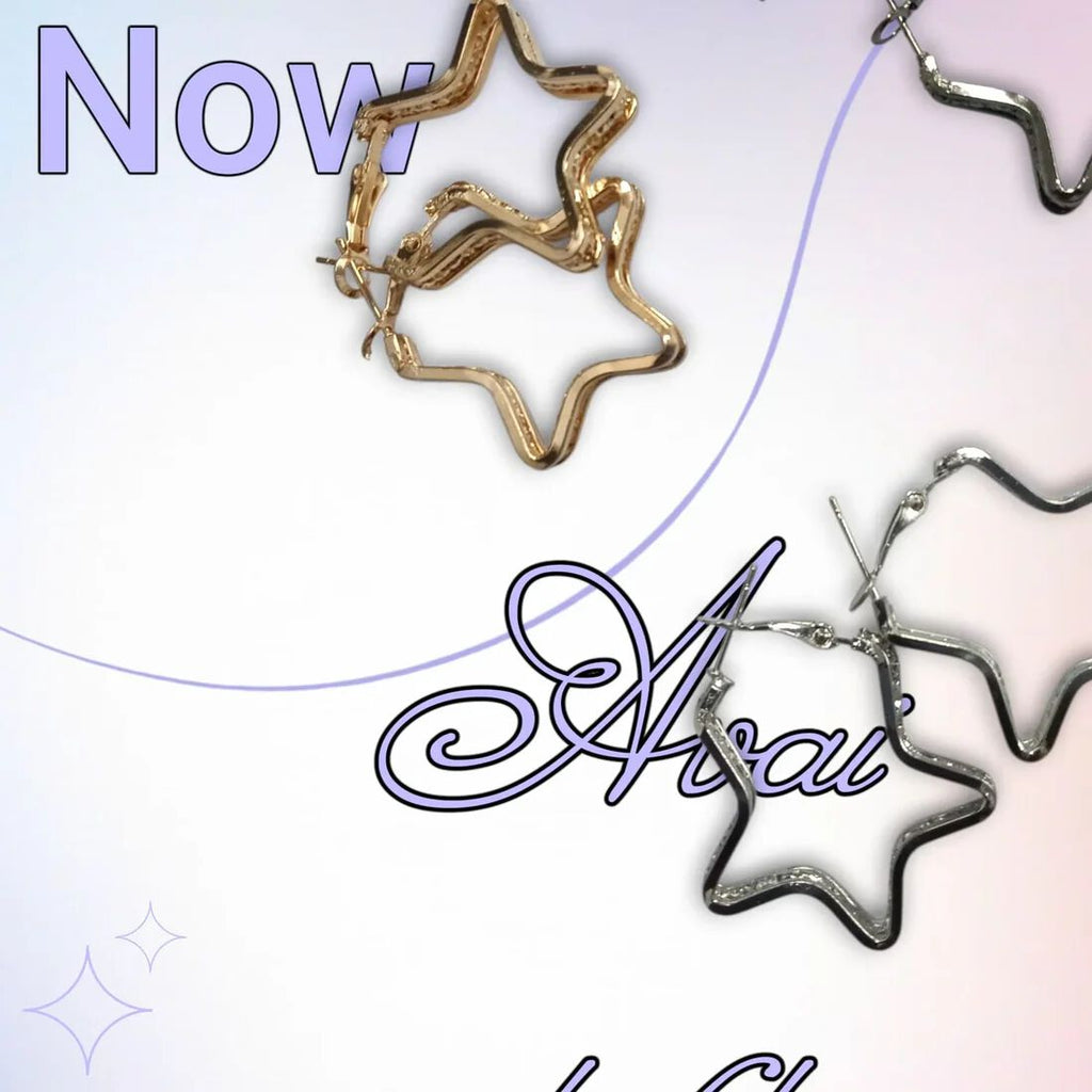 Star Hoops Earrings Silver & Golden Colour For Women And Girls