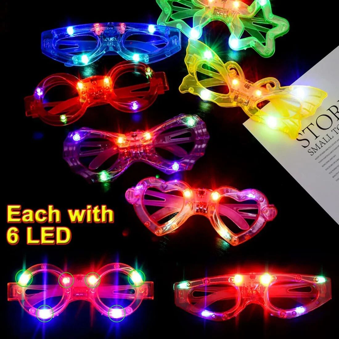 Flashing LED Light Up Goggles Glasses Toy Party Blinking LED Light Glasses Party Sunglasses