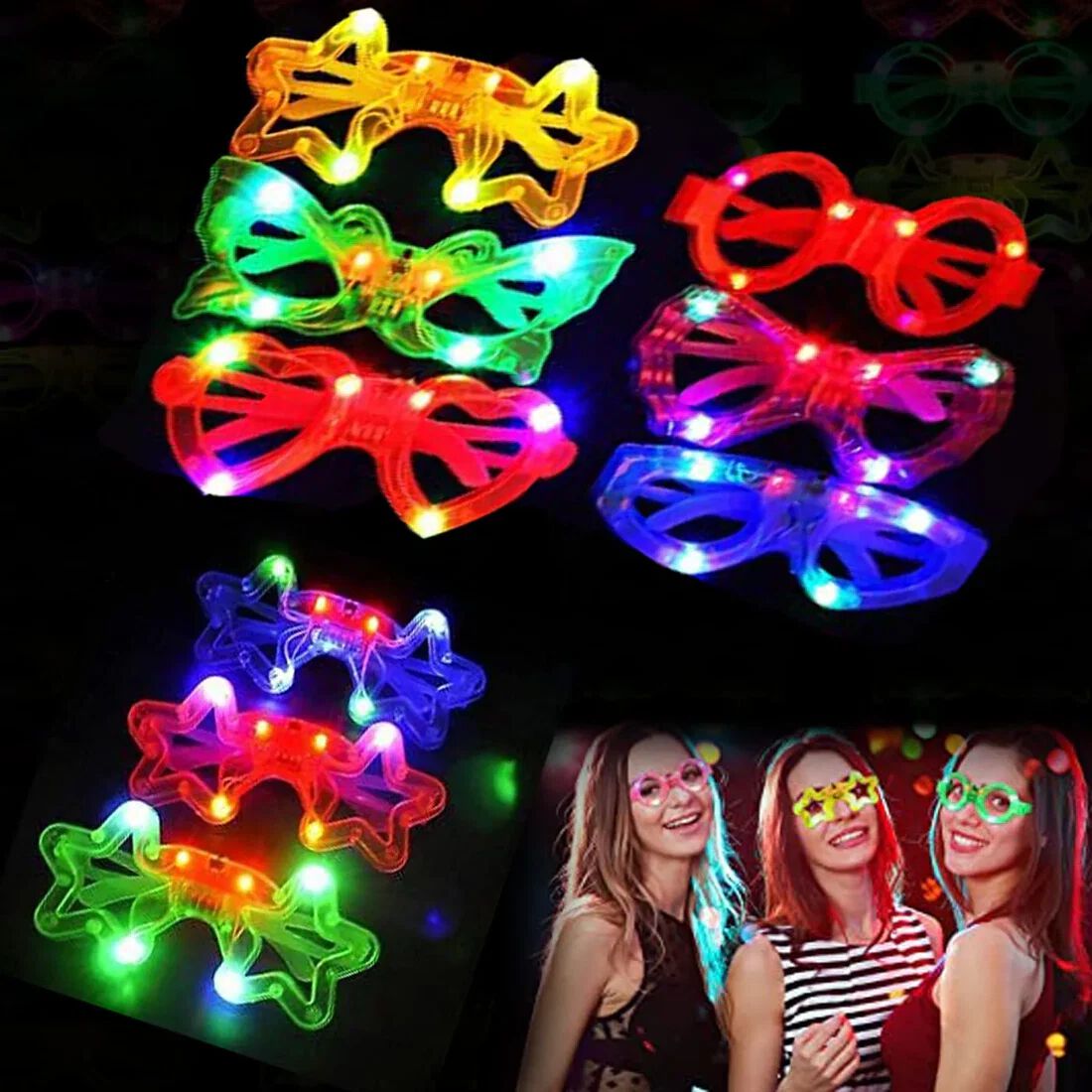 Flashing LED Light Up Goggles Glasses Toy Party Blinking LED Light Glasses Party Sunglasses