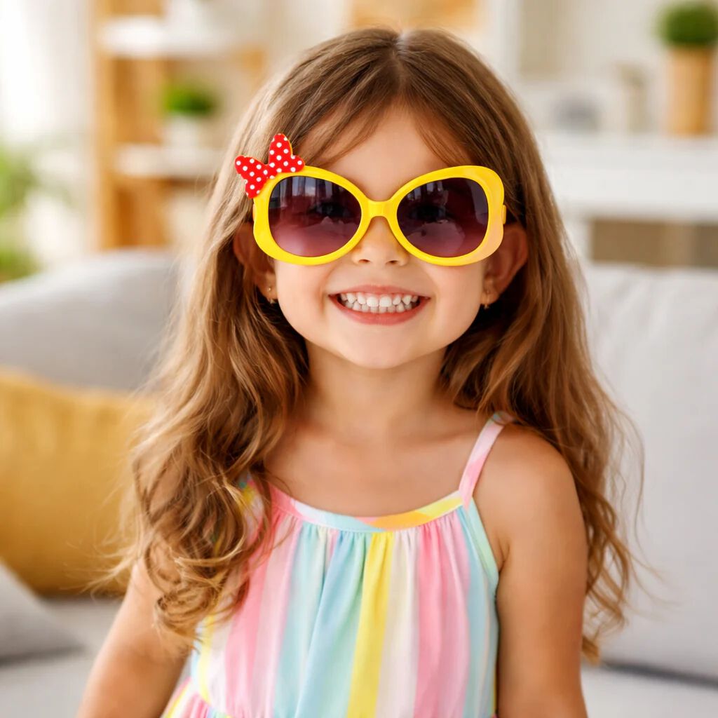 Side Polka Dot Bow Butterfly Wings Shape Kids Sunglasses {Multicolor}