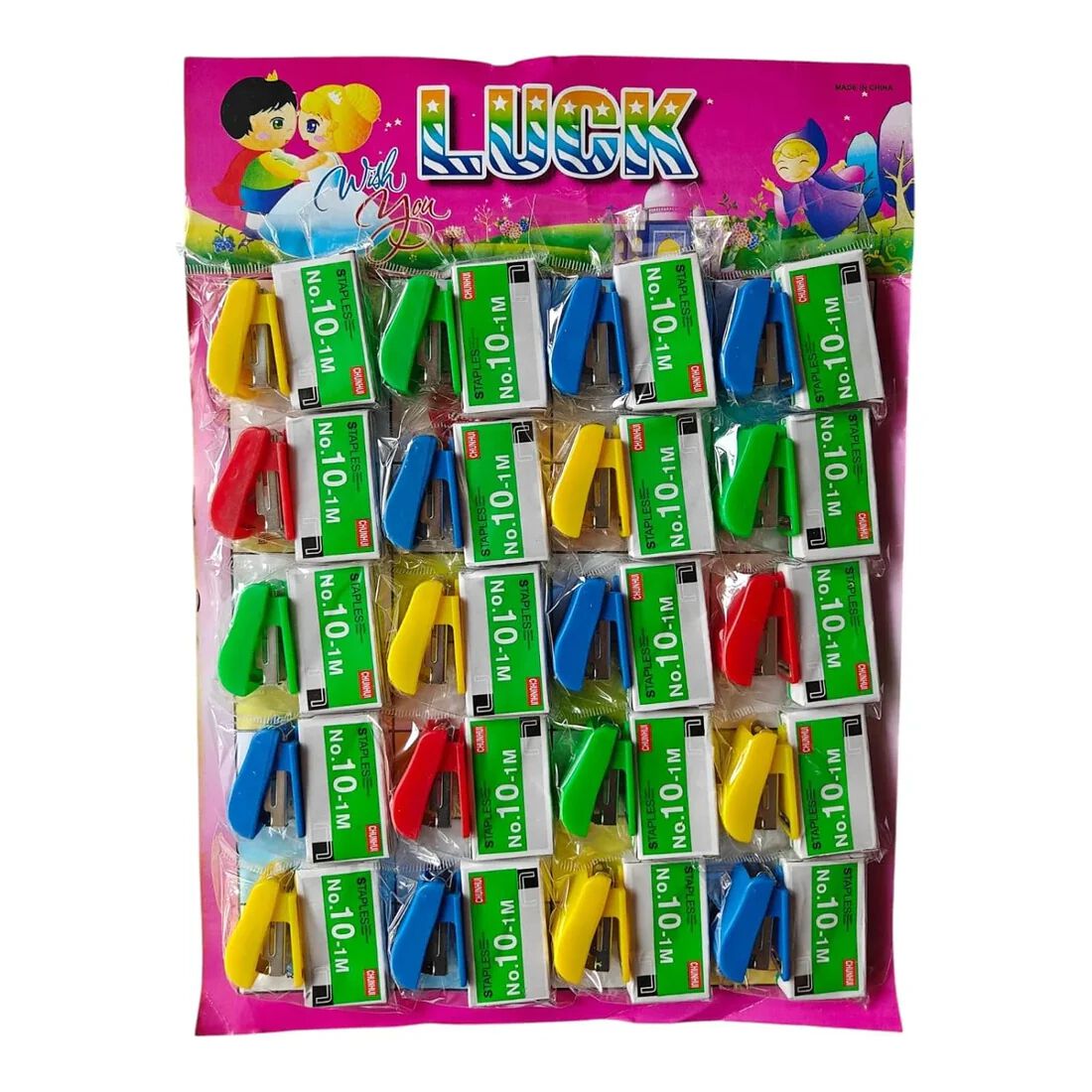 Mini Stapler Set Sheet Pack of 20 | No.10 Staplers with Free Staple Pins | Colorful Small Staplers for Students
