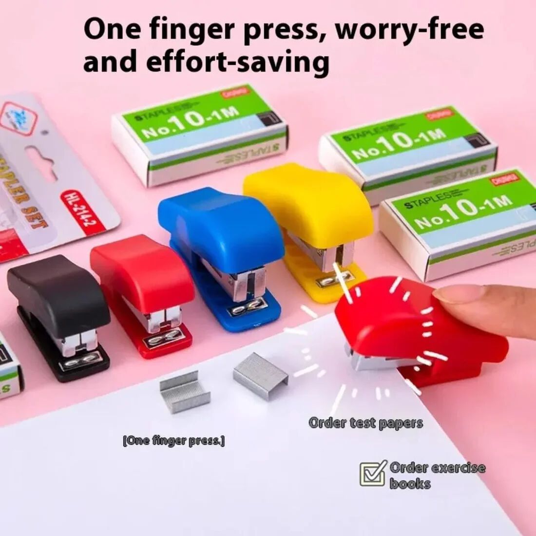 Mini Stapler Set Sheet Pack of 20 | No.10 Staplers with Free Staple Pins | Colorful Small Staplers for Students