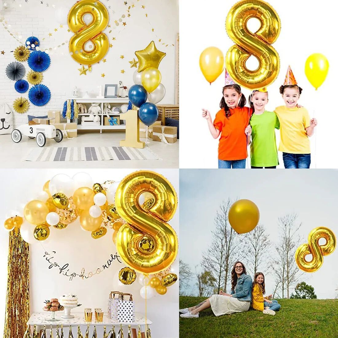 (10pcs) Number 8 Foil Golden Balloon