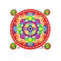 Colorful Round Rangoli sticker Design for Floor Decoration {Random Design}