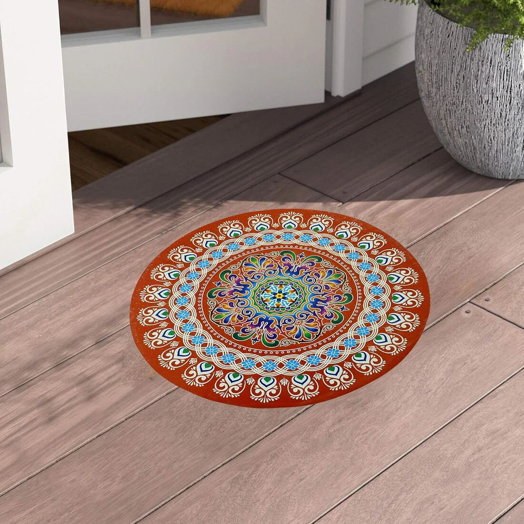 { 5pcs } Multicolor Rangoli Floor Stickers Diwali Rangoli Stickers PVC Vinyl Wall Sticker