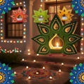 {Pack of 10} Hanging Festive Mystic Multicolor Printed Paper Lanterns for Home/Office