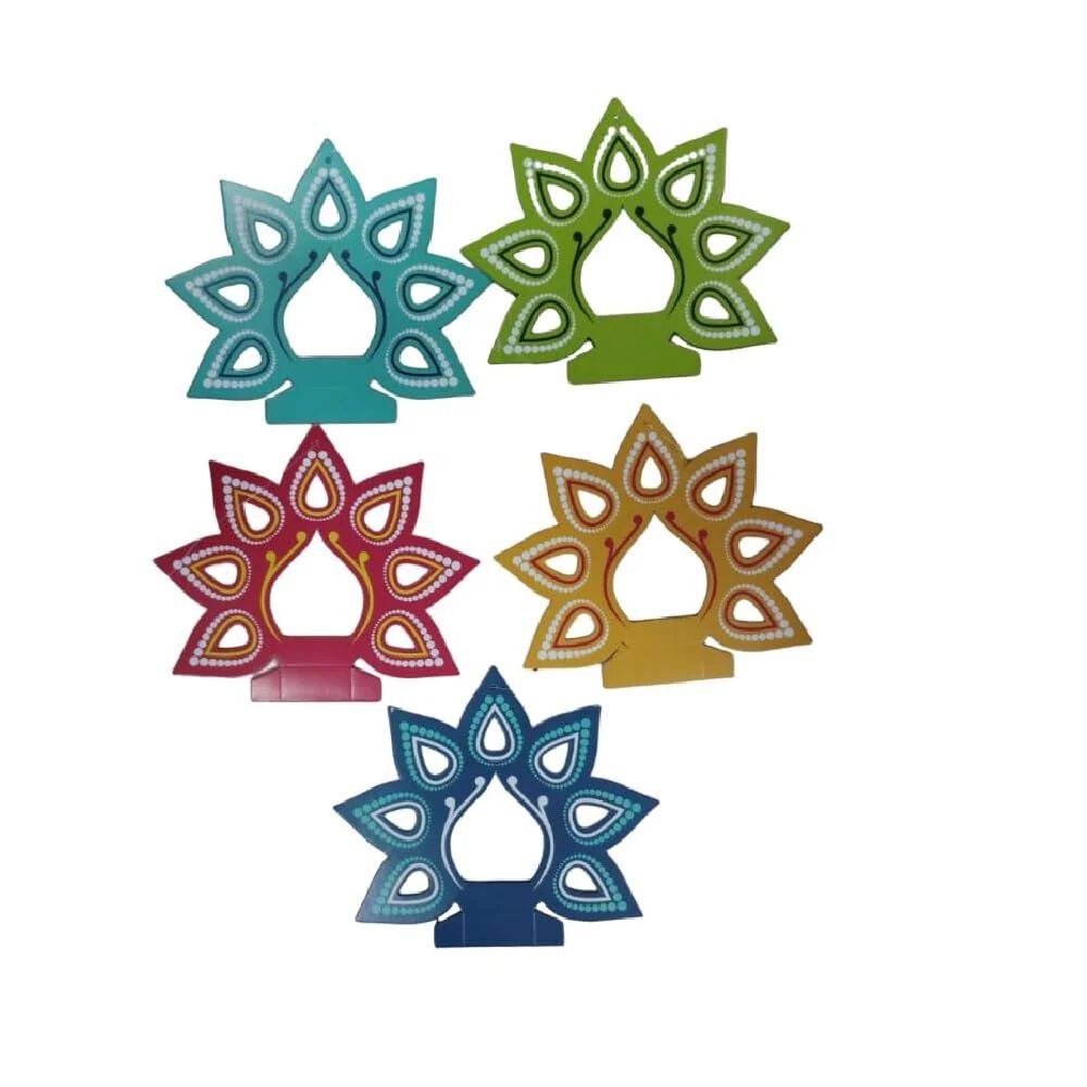 {Pack of 10} Hanging Festive Mystic Multicolor Printed Paper Lanterns for Home/Office