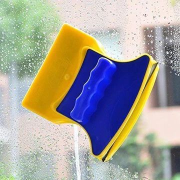 Magnetic Window Cleaner Double-Side Glazed Wiper with 2 Extra Cleaning Cotton