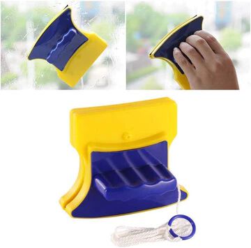 Magnetic Window Cleaner Double-Side Glazed Wiper with 2 Extra Cleaning Cotton