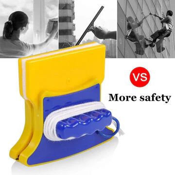 Magnetic Window Cleaner Double-Side Glazed Wiper with 2 Extra Cleaning Cotton
