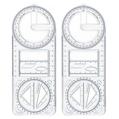 Geometric Ruler – Transparent Multi-Angle Measuring Tool