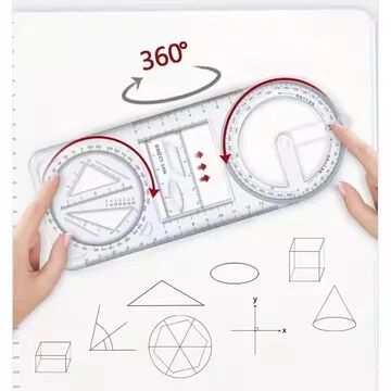 Geometric Ruler – Transparent Multi-Angle Measuring Tool