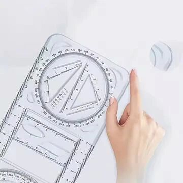 Geometric Ruler – Transparent Multi-Angle Measuring Tool