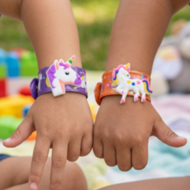 {Pack of 12} Unicorn Slap Bracelets for Kids, Cartoon Theme Friendship Wristbands for Girls