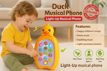 {1PCS }Animal Musical Phone Toy with Light-Up Keys, Sound Effects, Children’s Songs