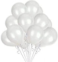 (50 Pcs) White Metallic Balloons
