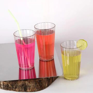 {6PCS }Propel Line Design Plastic Water Glass Perfect for Home