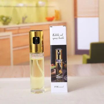 Edible Oil Spray Bottle for Cooking, 100ml Transparent Glass Oil Spray Bottle