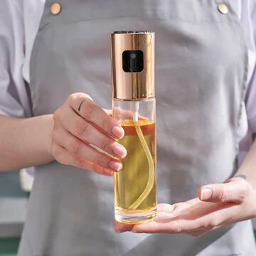 Edible Oil Spray Bottle for Cooking, 100ml Transparent Glass Oil Spray Bottle