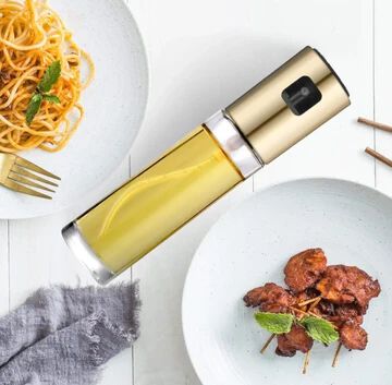 Edible Oil Spray Bottle for Cooking, 100ml Transparent Glass Oil Spray Bottle