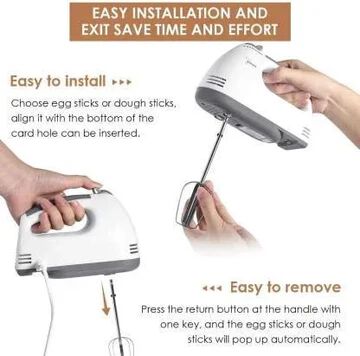 Hand Mixer with Stainless Steel Attachments