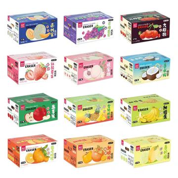 1 Box 6 pcs Mini Cute Fruit Eraser {Random Design }